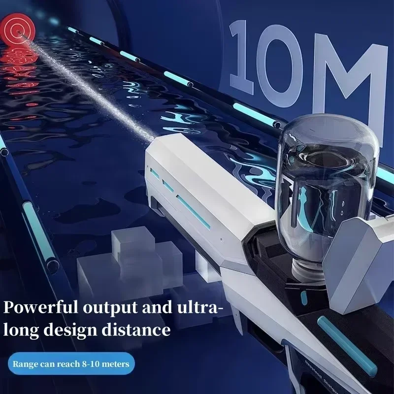 2025 Nowy automatyczny elektryczny pistolet na wodę do użytku na świeżym powietrzu Plaża Basen Rozrywka dla dorosłych i chłopców Zabawka pistolet na wodę