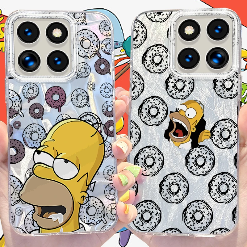 The Simpsons Camlet Reflective Phone Case for Xiaomi 13T Pro 11 Lite 11i POCO X6 X5 X3 NFC M6 5G M4 M3 M2 F6 F5 F3 C61 4G Cover