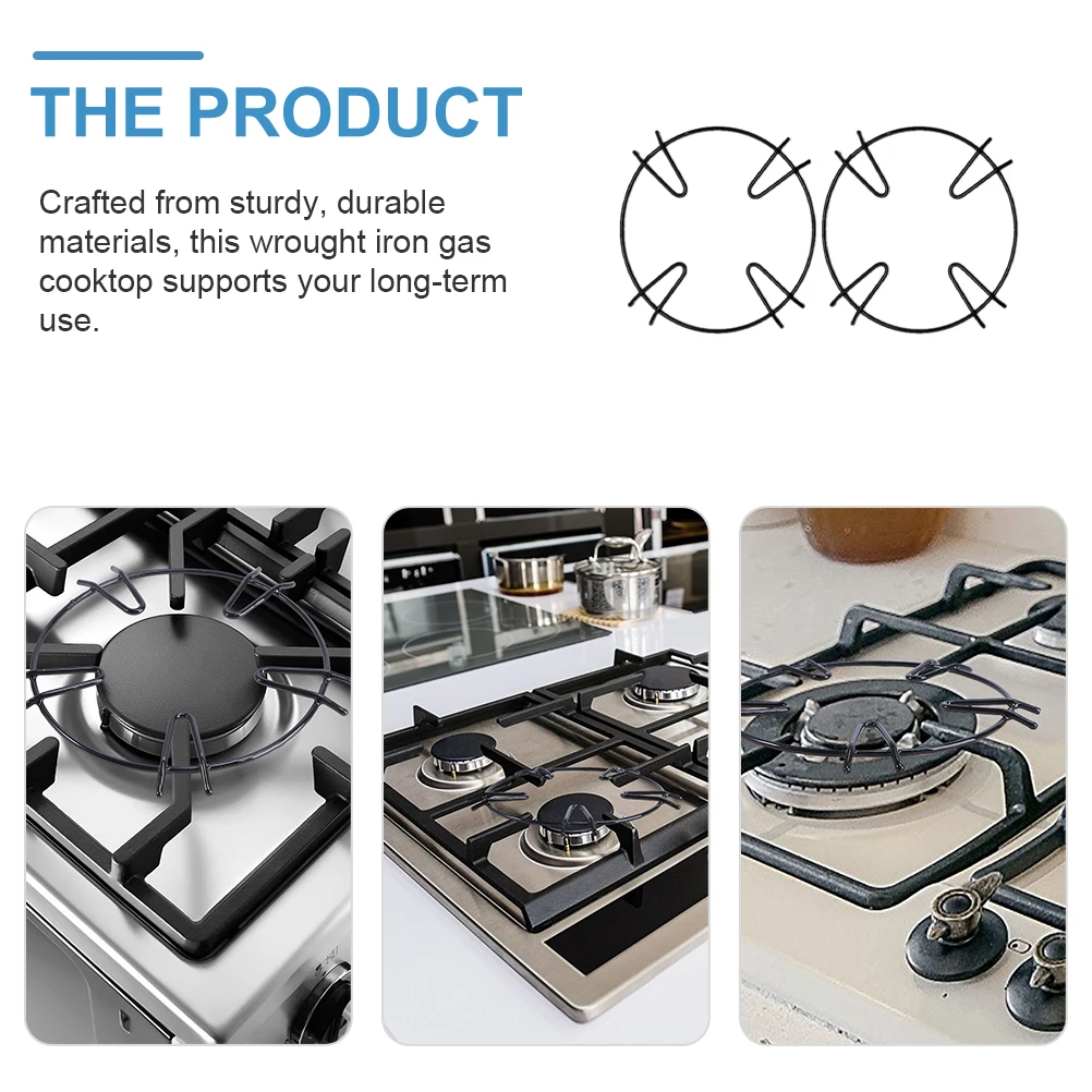 

4pcs Non-slip Wrought Iron Stove Racks Gas Cooktop Brackets Milk Pot Support Shelves Stable Kitchen Storage Tool With