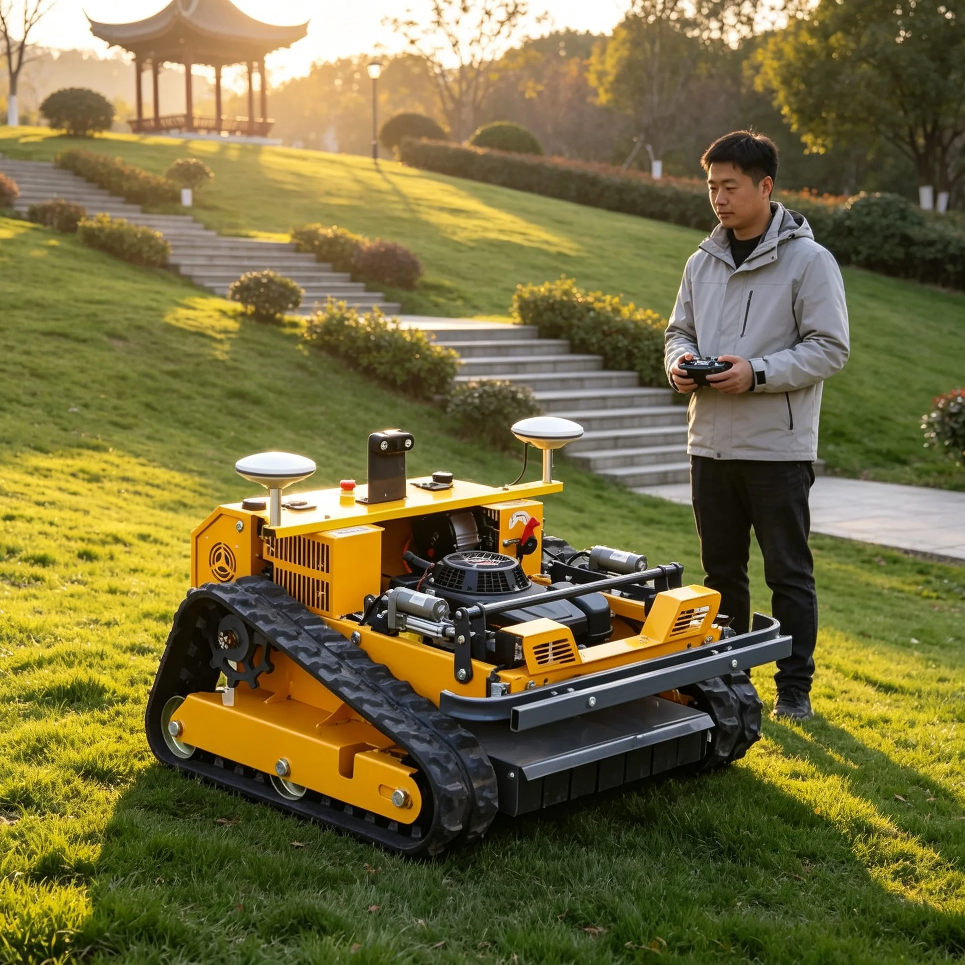 Customized Rural Road Green Belt 550GPS Robot Lawn Mower, GPS Intelligent Navigation, Optional Industrial Wireless Remote Contro