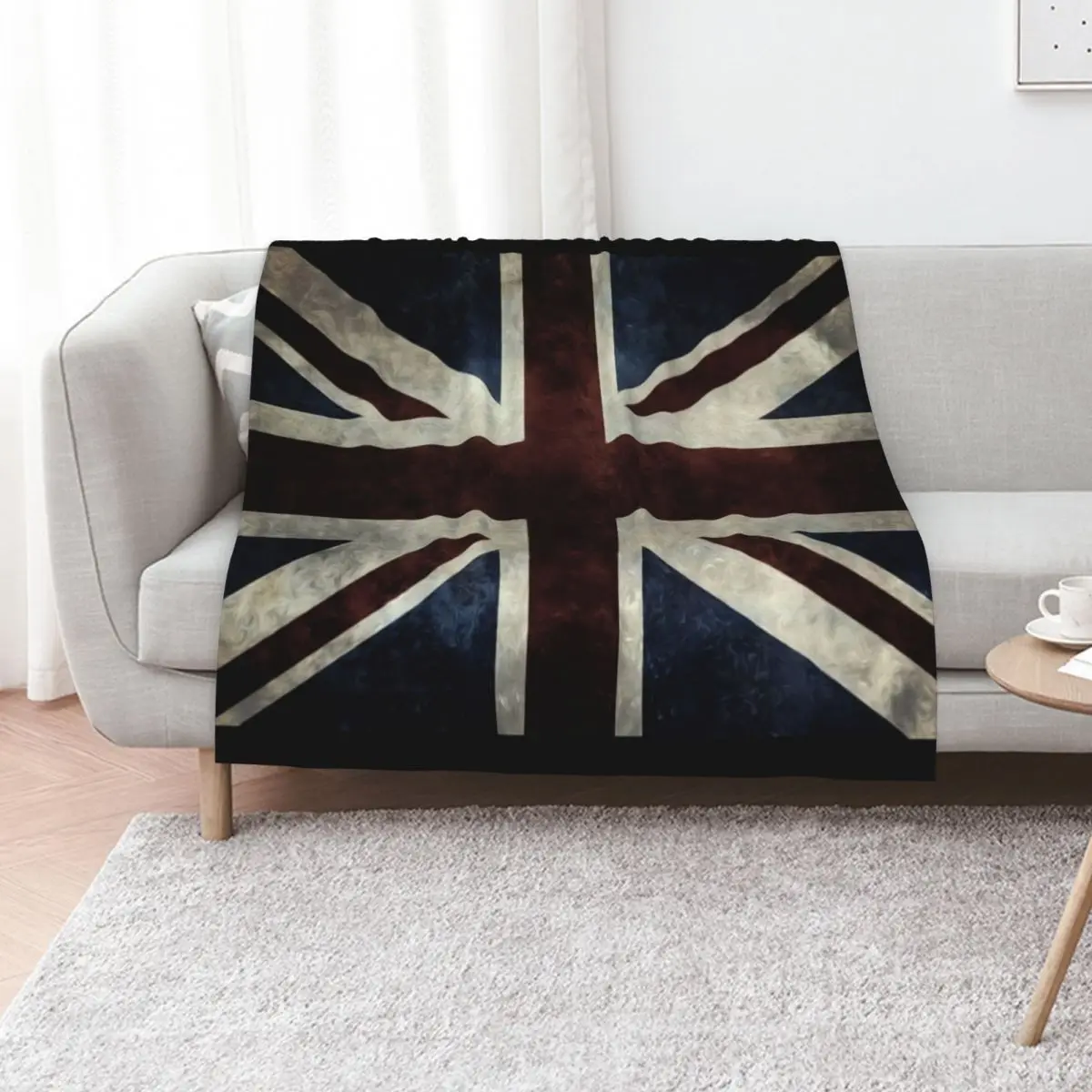 A grunge looking distressed Union Jack uk version Throw Blanket Weighted Summer Thermals For Travel Custom Blankets