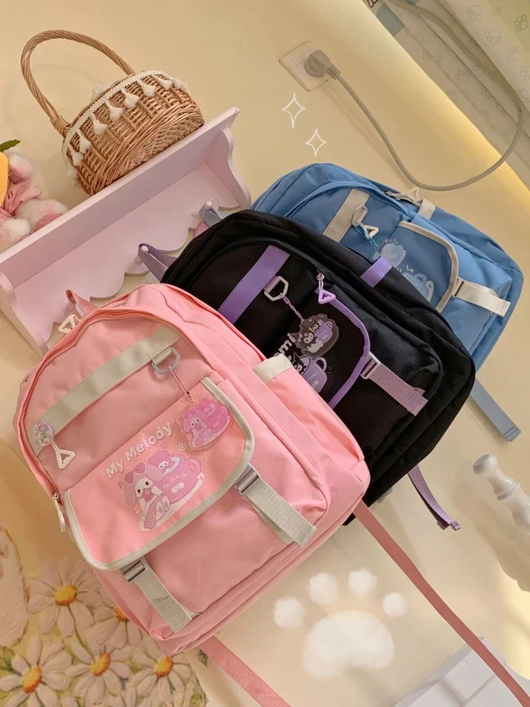 Sacos para mulheres mochila escolar para estudantes universitários desenhos animados sanrio irmã fofa estudante mochila diária mochila grande capacidade