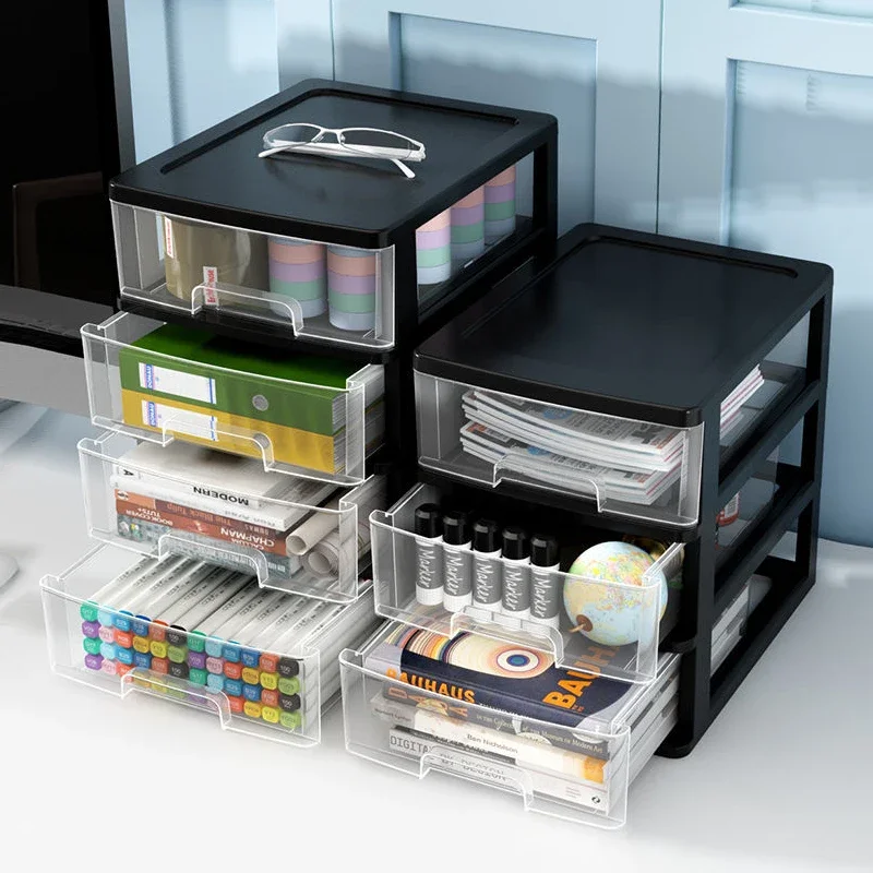 

New Drawer Desk Storage Box Plastic Document Sundries Holder Cosmetic Cabinet Storage Organizer Desktop Makeup Organizer Box