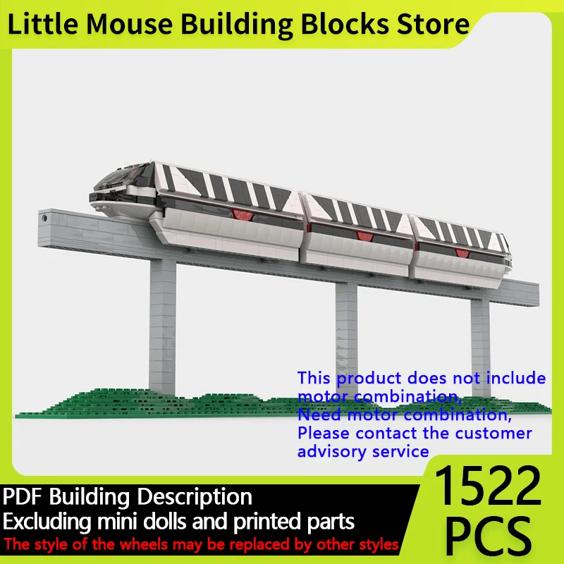 

City Car Model MOC Building Bricks City Monorail Railway Train Modular Technology Gifts Holiday Assemble Children Toys Suit