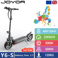 JOYOR Y6-S Electric Scooter 500W Motor 48V 18Ah Battery 25km/h Speed 60km Range 10'' Tires Foldable Adult E-Scooters