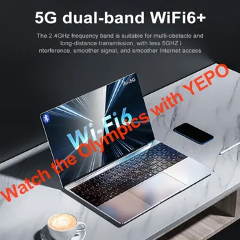 Yepo 노트북 다국어 키보드 노트북, 15.6 인치, Win 11 Pro HD 2K 화면, Core i7 10 번째 휴대용 노트북 RAM, 16G, 32G SSD, 1TB