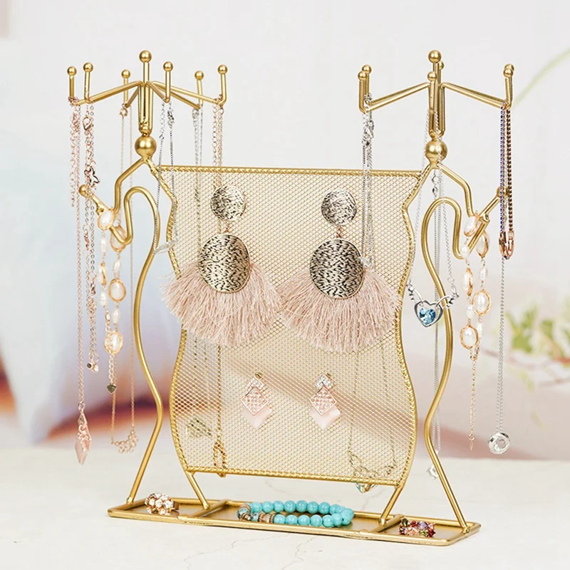 Rotating Jewelry Rack Grid Earrings Storage Rack Ring Bracelet Necklace Display Stand, Durable Fine Workmanship