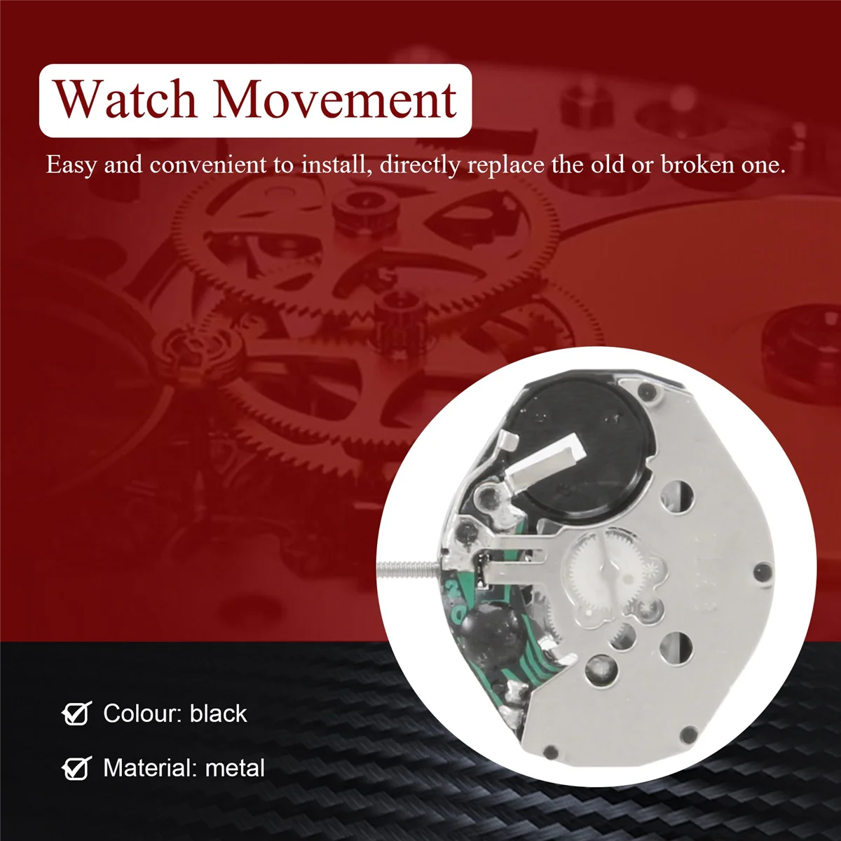 ACKOR Watch Movement, 5Pcs SL68 Quartz Watch Movement Accessories Repairing Replacement Parts