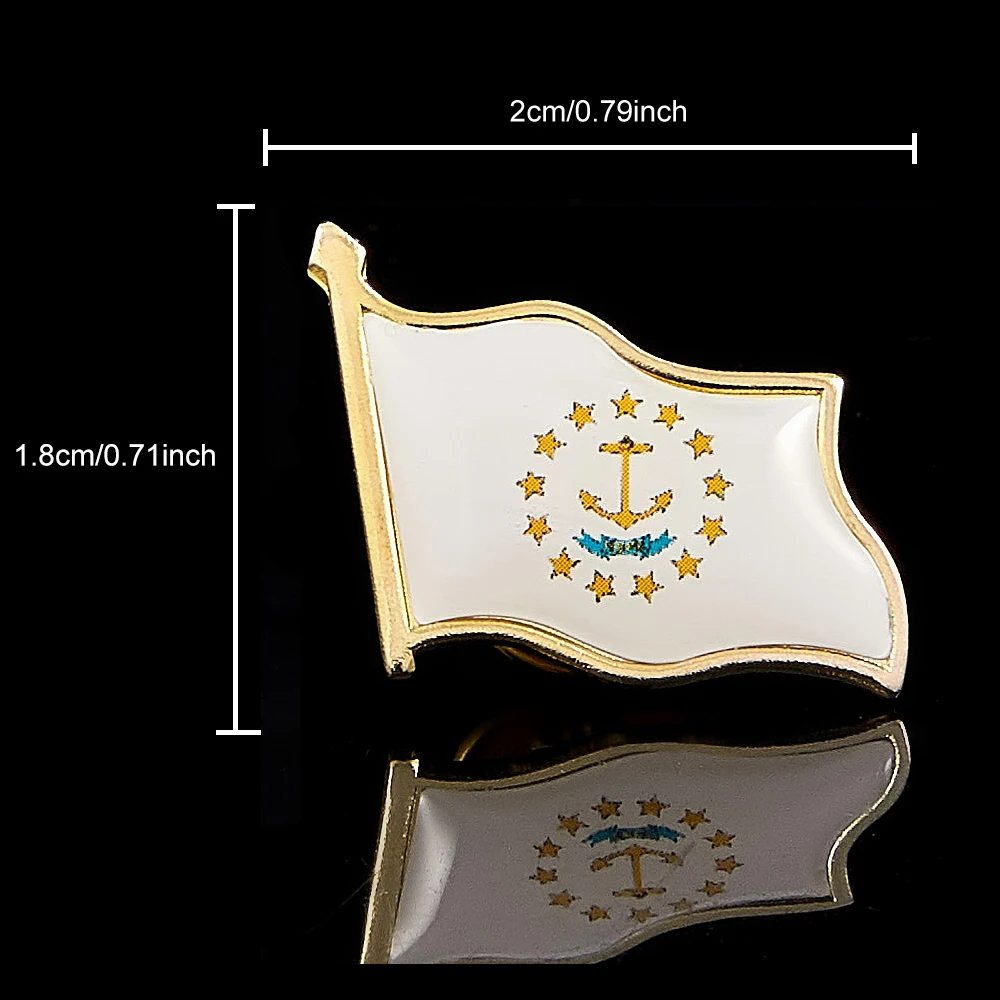 USA State of Rhode Island Country Metal Flag Lapel Pin Hat Tie Tack Badge Brooch Souvenir Gifts