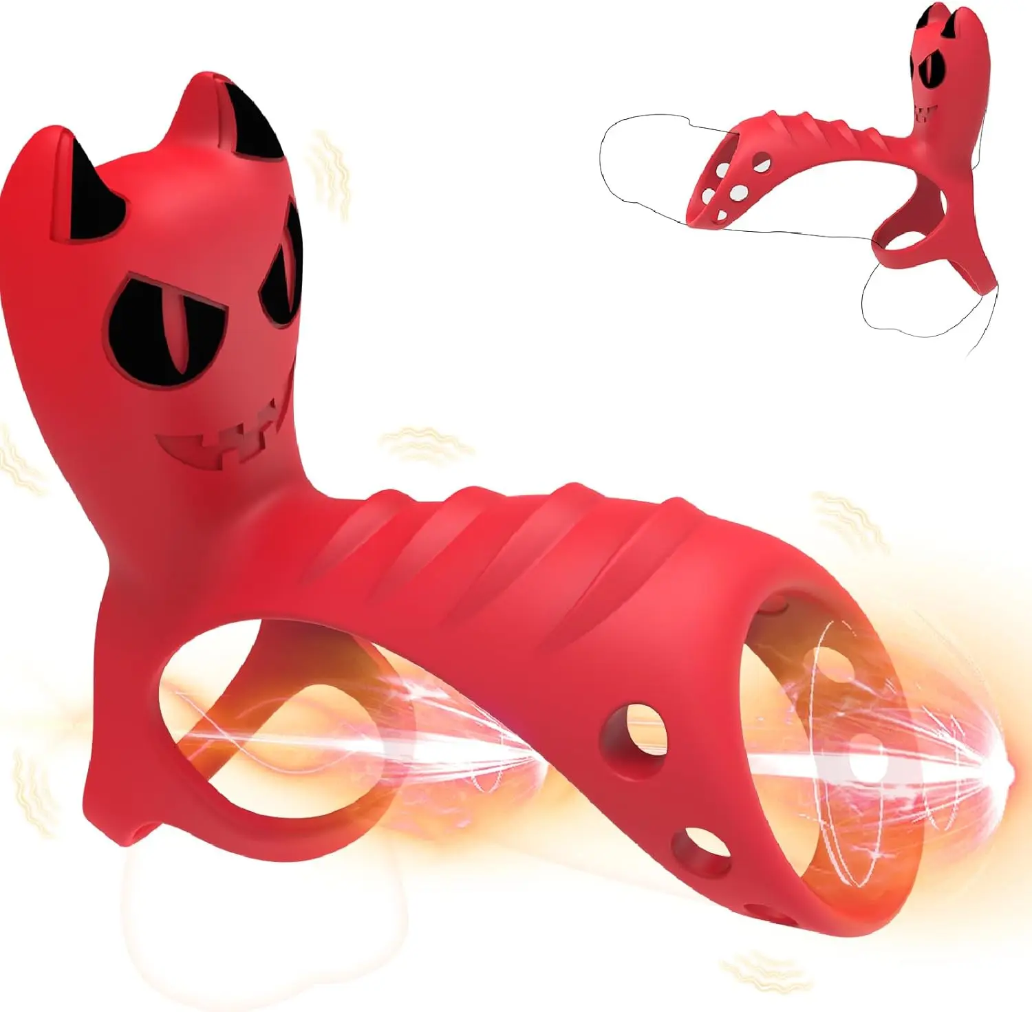 Vibrating Cock Ring Vibrator - Vibrating Penis Ring Cock Sleeve with 9 Vibrations for Penis Enlargement, Extender & G-Spot