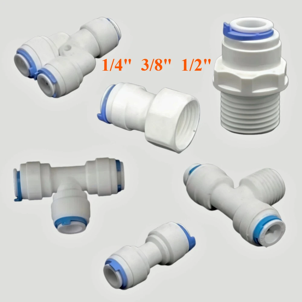 

Комплект из 3 быстроразъемных пластиковых соединителей для труб, фитинги для систем обратного осмоса, для шлангов и трубок с внешним диаметром 1/4, 3/8, 1/2, 3/4, 1/8 дюйма