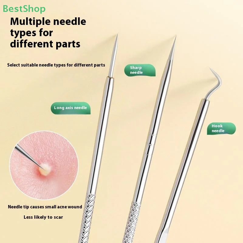5/7/8 pçs ultra-fino células espinhas cravo clipe pinças beleza rosto salão de saúde especial removedor cravo acne agulha ferramenta