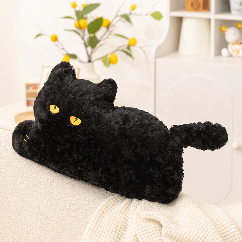 Niedliche Tier-Plüschtiere: Schwarze Katze, Husky, Sofa-Kissen, Schlafzimmer-Lendenkissen, Geschenke für Schlafbegleiter-Puppen