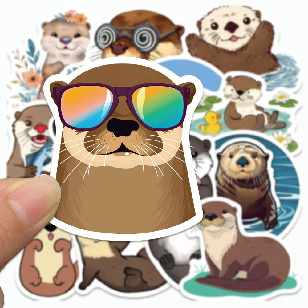 50PCS Funny Cartoon Otter Stickers Cute Marine Animals Decals For Skate Notebooks Fridge Laptop Suitcase DIY Graffiti Stickers