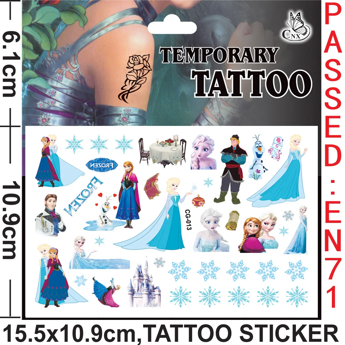 2pcs Disney Frozen Princess Tattoo Stickers Random Anna Elsa Toy Birthday Party Decoration Frozen Cartoon Sticker Toy Kids Gifts