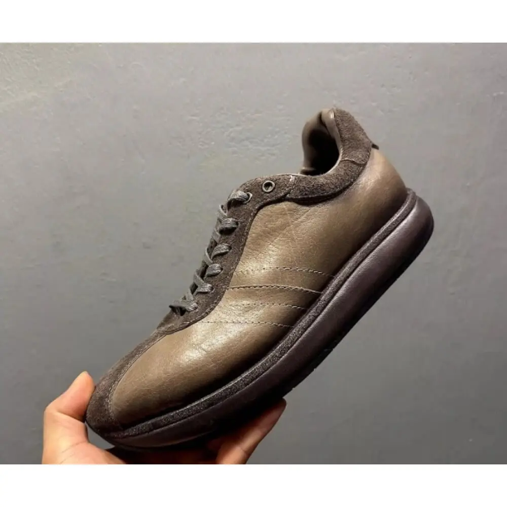 Handcrafted Taupe Leather Suede Sneaker – Premium Comfort, Classic Style for Gentlemen