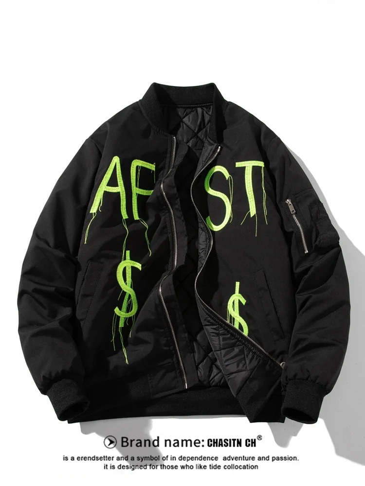 

Men's Pilot Cotton Jaet Loose Fit Thiened Embroidery Faion Casual Outerwear Autumn Winter New Sle American Trendy Brand