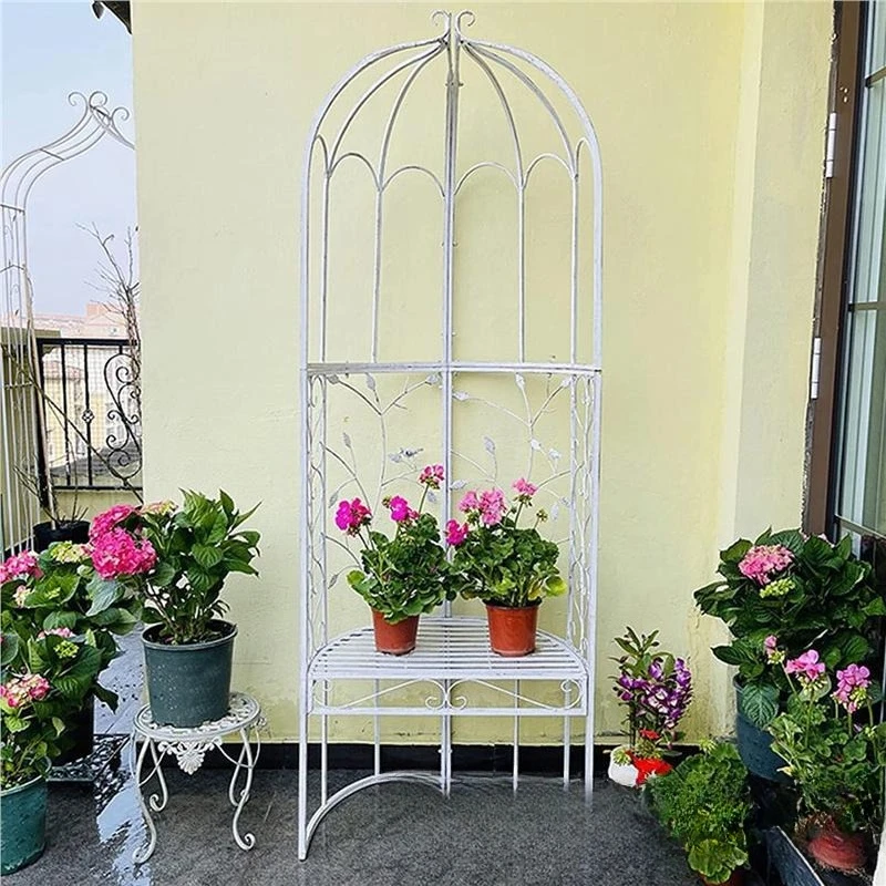 

Country retro wrought iron semi-round seat arch flower stand balcony garden garden plant climbing vine stand