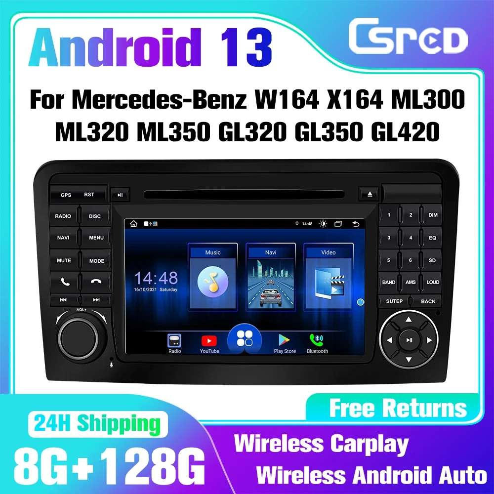CD Play Android Radio For Mercedes-Benz GL ML CLASS W164 X164 ML450 GL320 GL450 Car Radio Multimedia Player DVD GPS Navigation