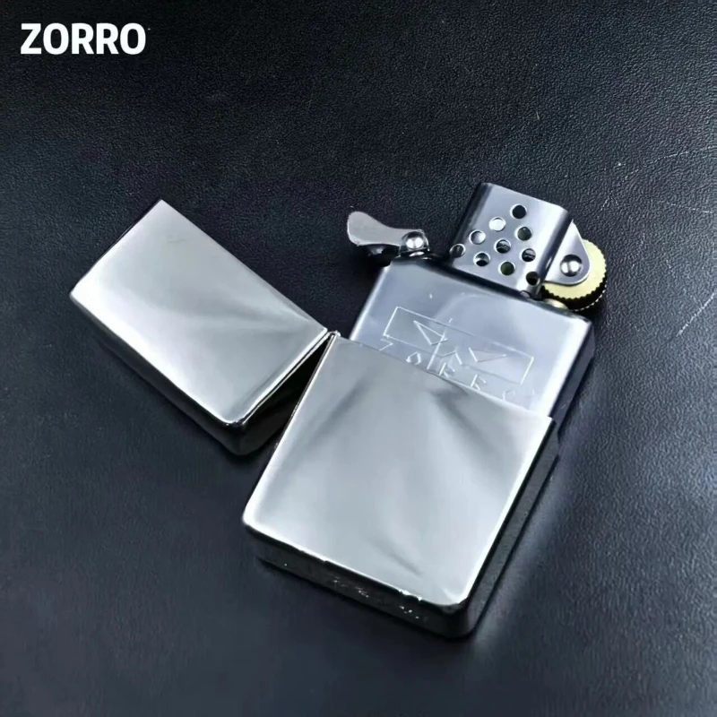 

ZORRO 910S 1941 Style Thick Armor Fuel Lighter in Nickel Silver Cigarette Accessories Men's Gift