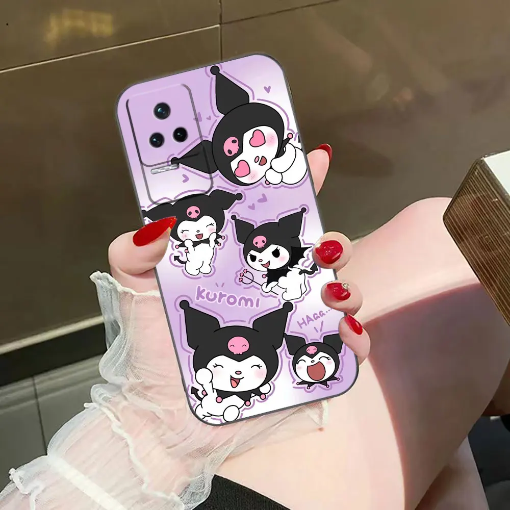 Funda de silicona para teléfono móvil, carcasa bonita de gato Kawaii Kuromi para Redmi K60 K40 Gaming K30 13C 12C 12 10 10C 9T 9C 9A 9 8 7 A1 A2