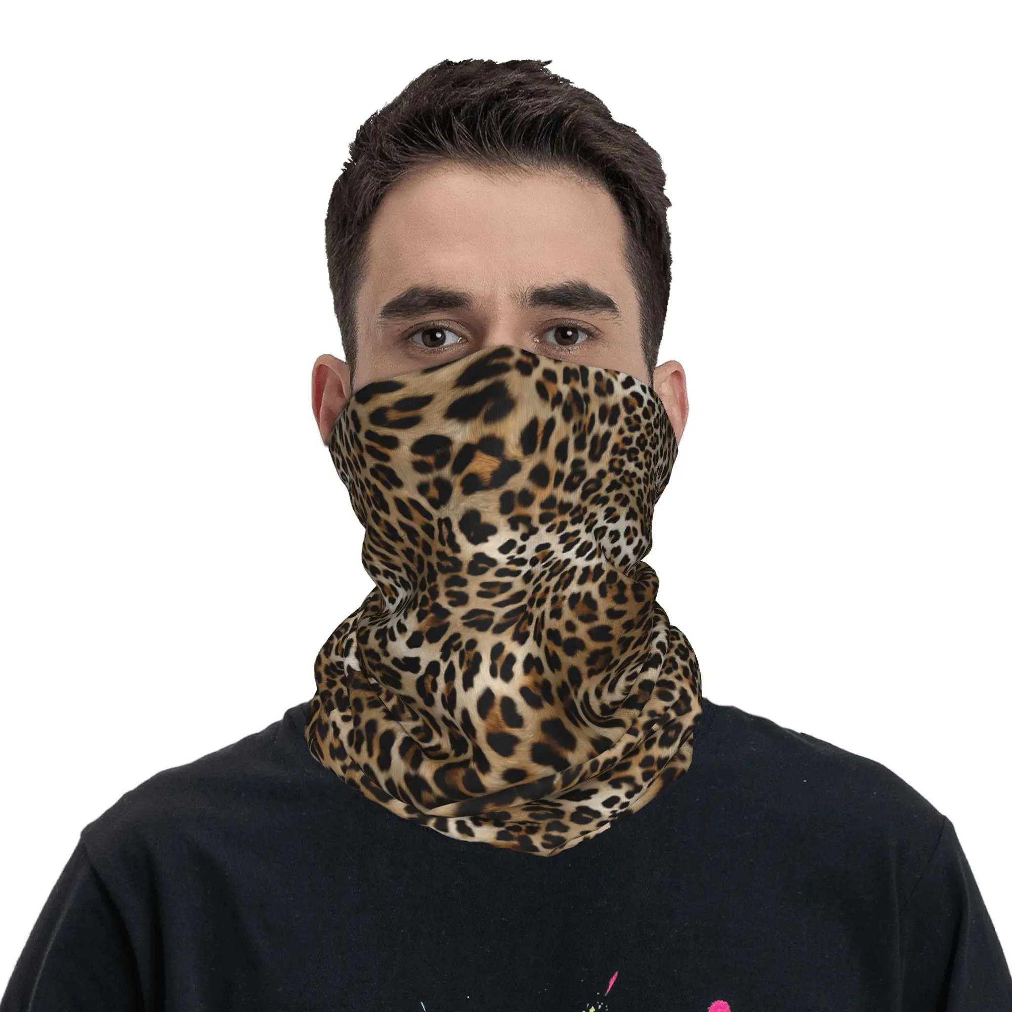 Wild Leopard Print Balaclava Running Travel  Cycling Mask Windproof Soft Warm Face Masks Summer y2k Funny Neck Gaiter