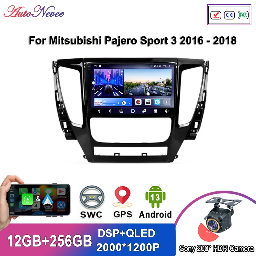 

Android Car Dvd For Mitsubishi Pajero Sport 3 2016 - 2018 Auto Radio GPS Navigation Stereo Head Unit No 2din DVD Dash Cam Wifi