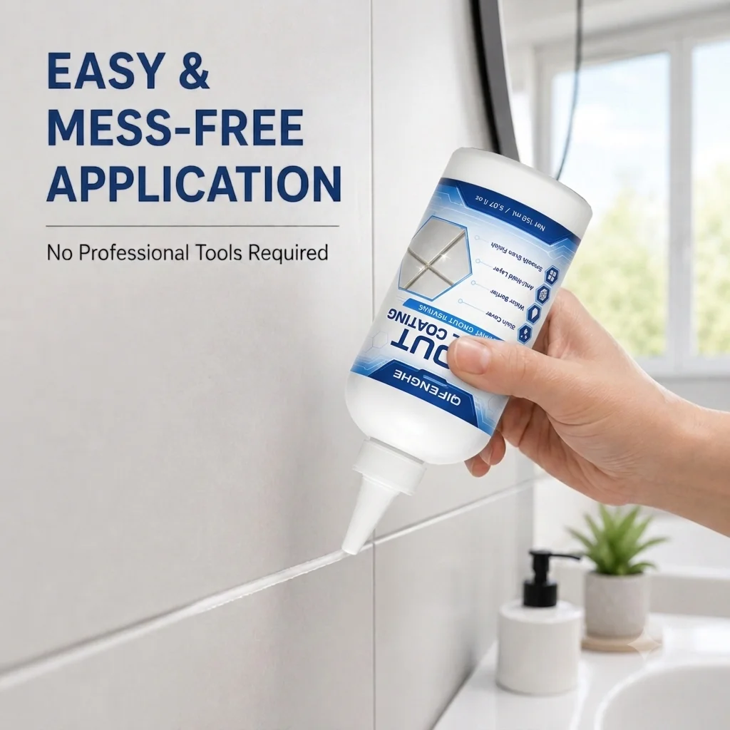 Tile Gap Filler & Whitener – Erases grout discoloration, forms protective barrier, prevents mildew, simple squeeze.