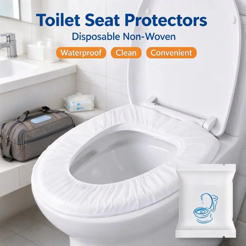 10/20 PCS Non Woven Disposable Toilet Seat Mats Waterproof Portable Toilet Seat Covers for Household Camping Shopping Mall