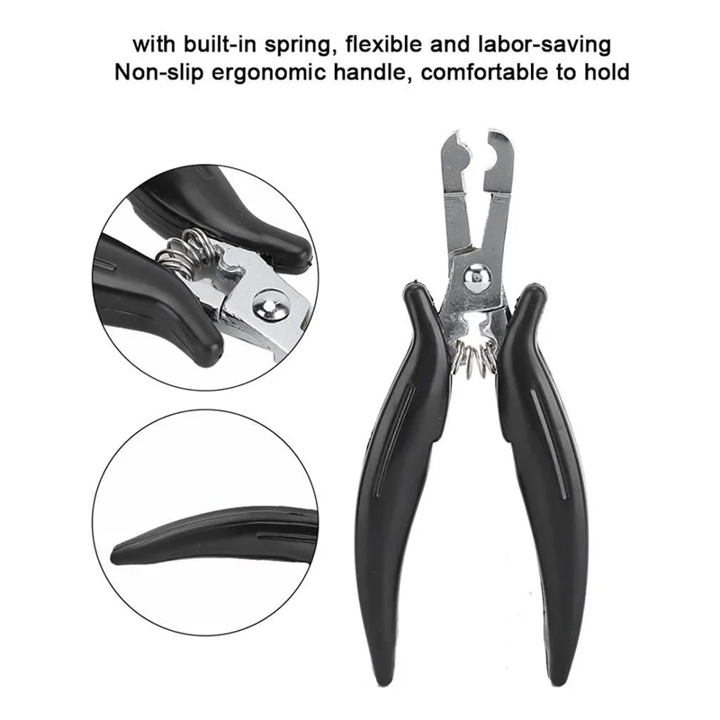 【Popular】Hair Extension Pliers, Stainless Steel Non Slip Handle Hair Extension Wig Tools