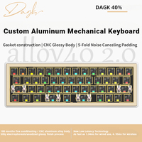 DAGK Alloy40% Mechanical Keyboard Kit Wireless Tri-mode Gasket Hot Swap RGB Custom CNC Aluminum Office Gaming Keyboard Gift