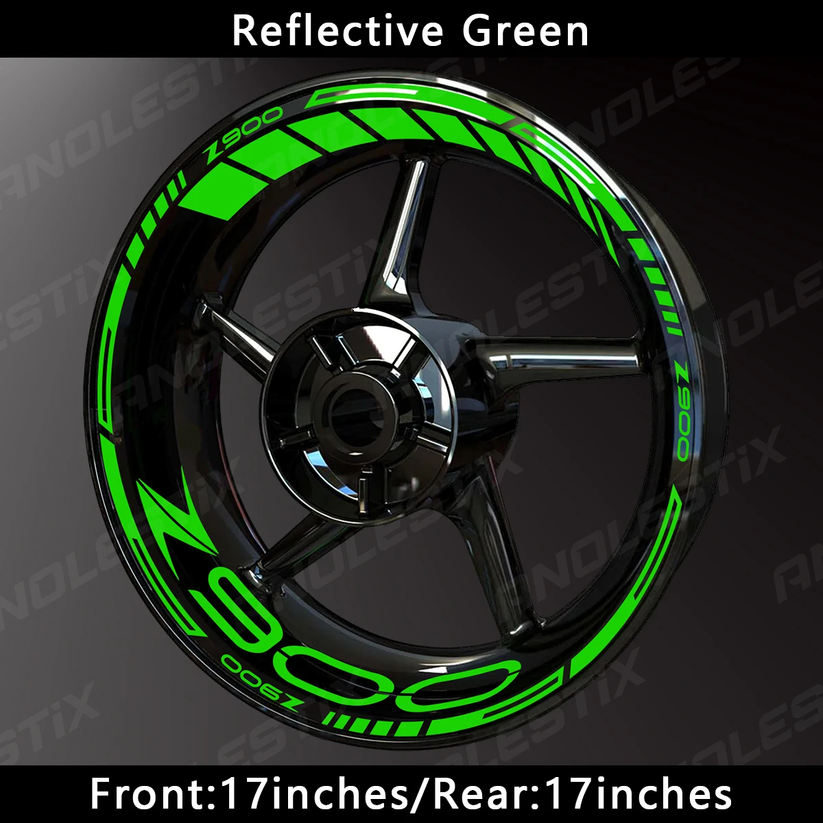 Anole Stix Reflecterende Motorfiets Wiel Sticker Hub Decal Velg Streep Tape Voor Kawasaki Z900 2023 2022 2021 2020 2018 2017 2016