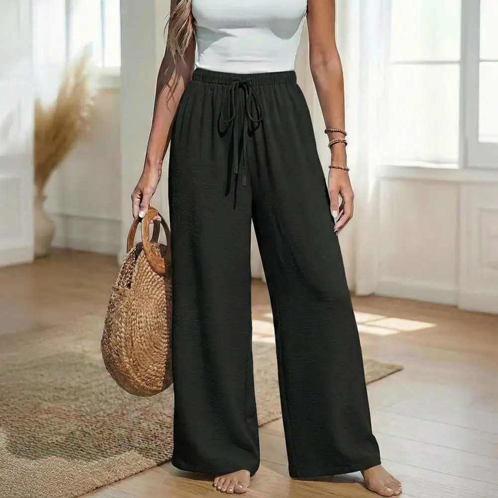 

Women's Casual Pants Simple Drawstring Running Wide Leg Pants Loose Fit Versatile Women Bottoms Casual Stylish beach Pants