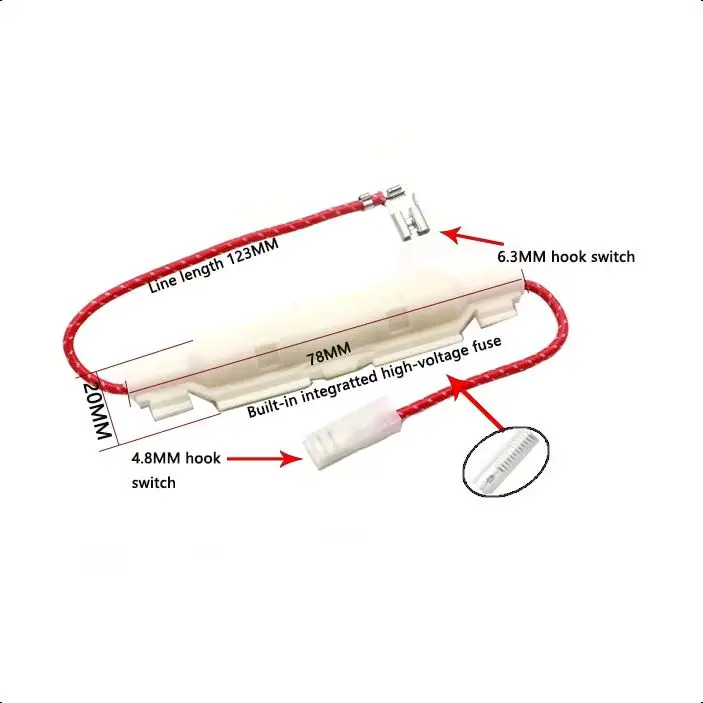 【1Set】5KV 0.85A 0.9A 0.6A 0.65A 0.7A 0.75A 0.8A 1A High Voltage Fuse for Microwave Ovens Universal Fuse Holder Parts