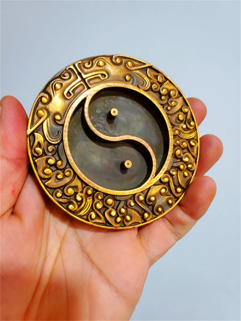 brass  Four divine beasts  Inkstone,  Taiji Bagua inkstone,  Exquisite Taoist articles  Taiji inkstone