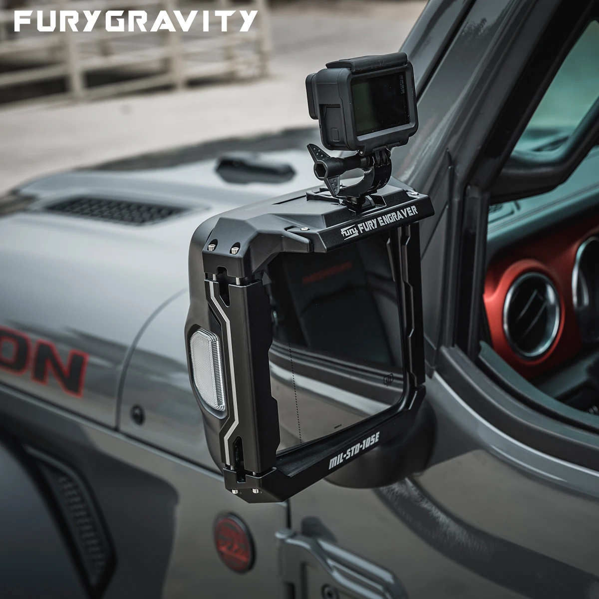 

FURYGRAVITY Rainproof Rearview Mirror Visor Sun Shade Cover Made of Aluminum - Magnesium Alloy, for Jeep Wrangler JL/JK/JT
