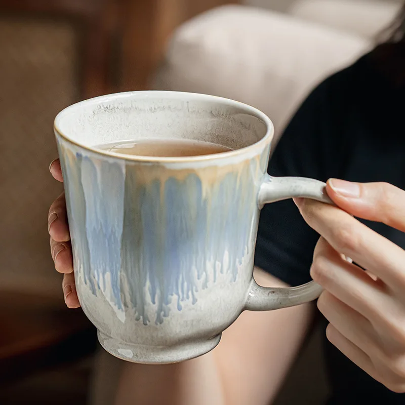 

Super good-looking cup features irregular tall mug kiln becomes large-capacity office water cup ceramic coffee cup