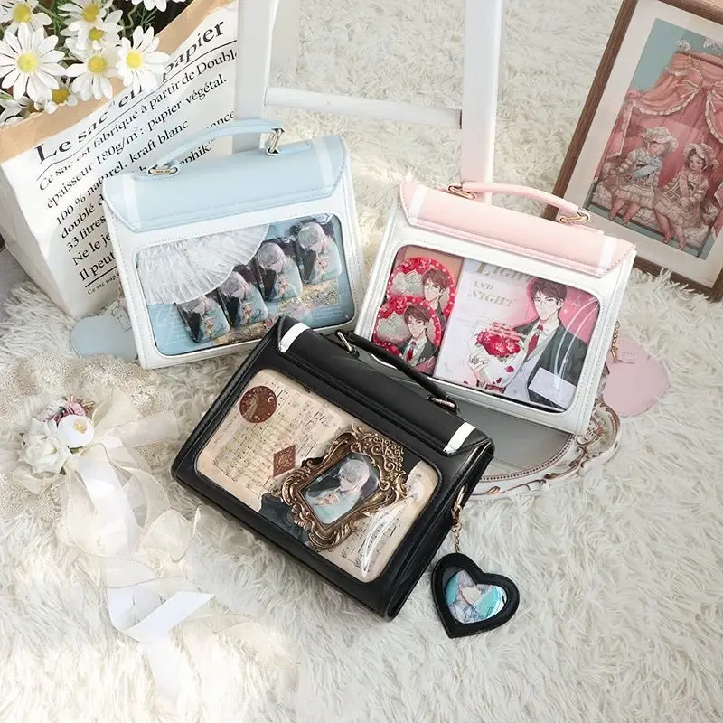 Niche Japanese Transparent Ita Bag Casual Large Capacity Girl Shoulder Crossbody Bag Fashionable Ulzzang Student Backpack ItaBag