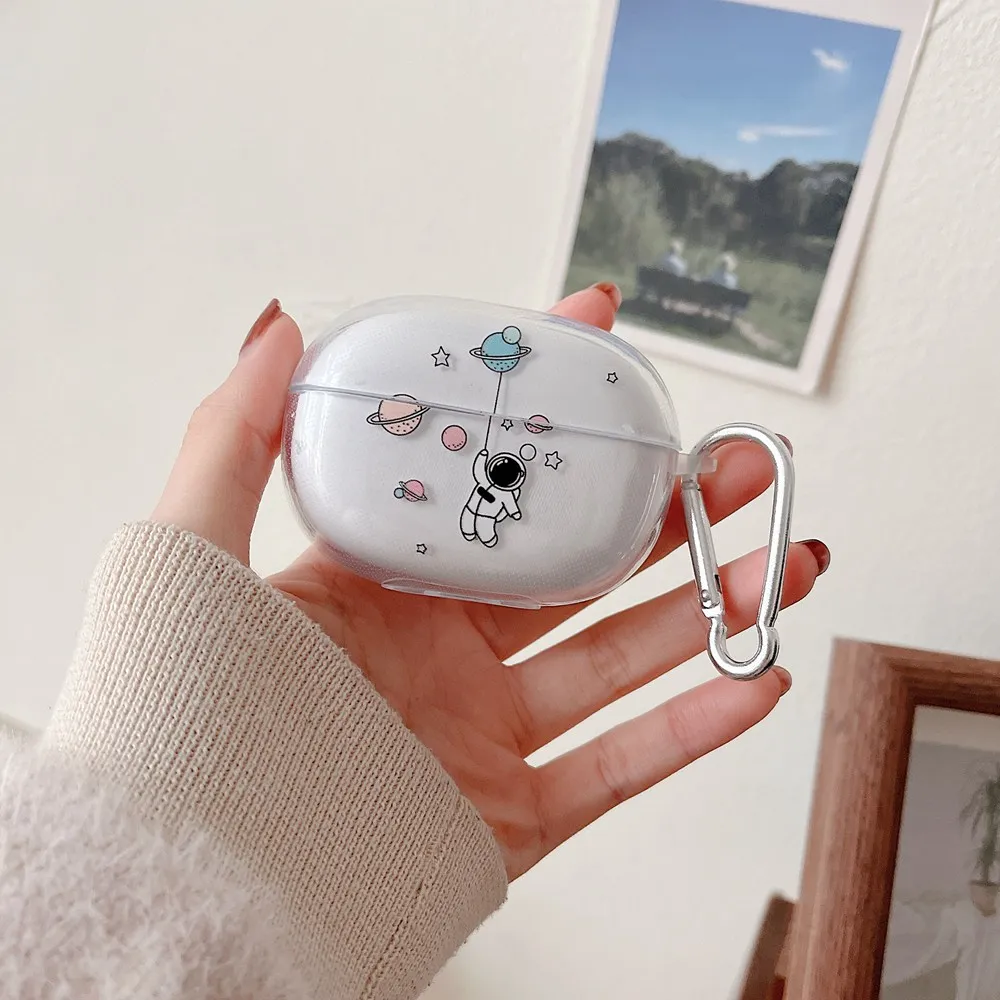 لطيف زهرة رائد فضاء حالة سماعة واقية ل شاومي براد 3 ، لينة غطاء صندوق الشحن شفافة ، TWS براعم 3