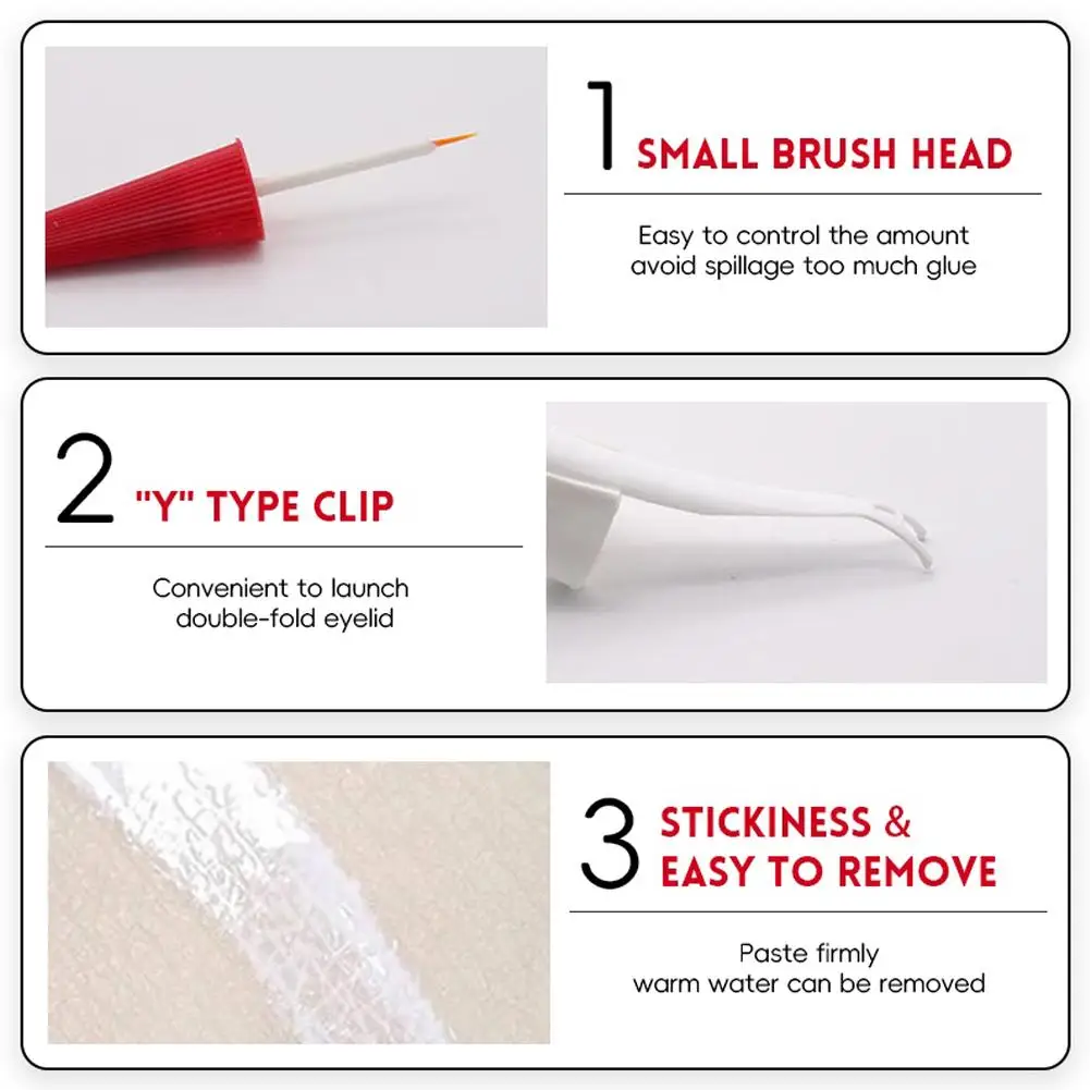 12ML Waterproof Fake Eyelashes Glue Professional Eyelashes Makeup Eyelid Extension Glue Double Tools C7F9