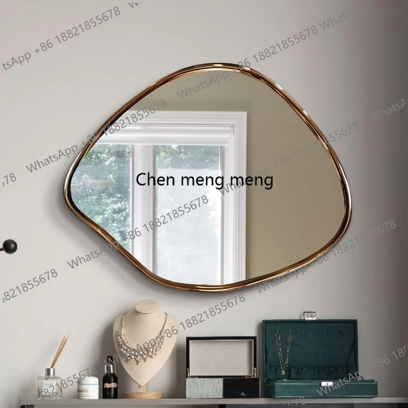 Light luxury oval, living room decorative mirror medieval, bathroom, entrance, dressing mirror