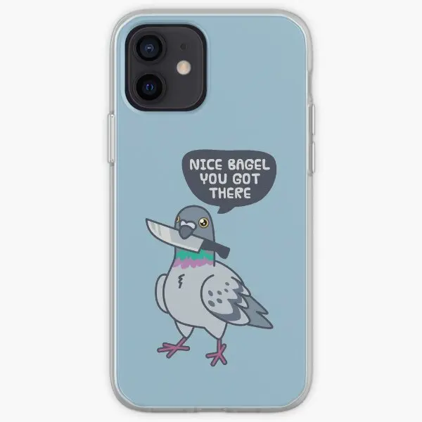 Cute Pigeon With A Knife Iphone Tough Ca  Phone Case Customizable for iPhone X XS XR Max 6 6S 7 8 Plus 11 12 13 14 Pro Max Mini