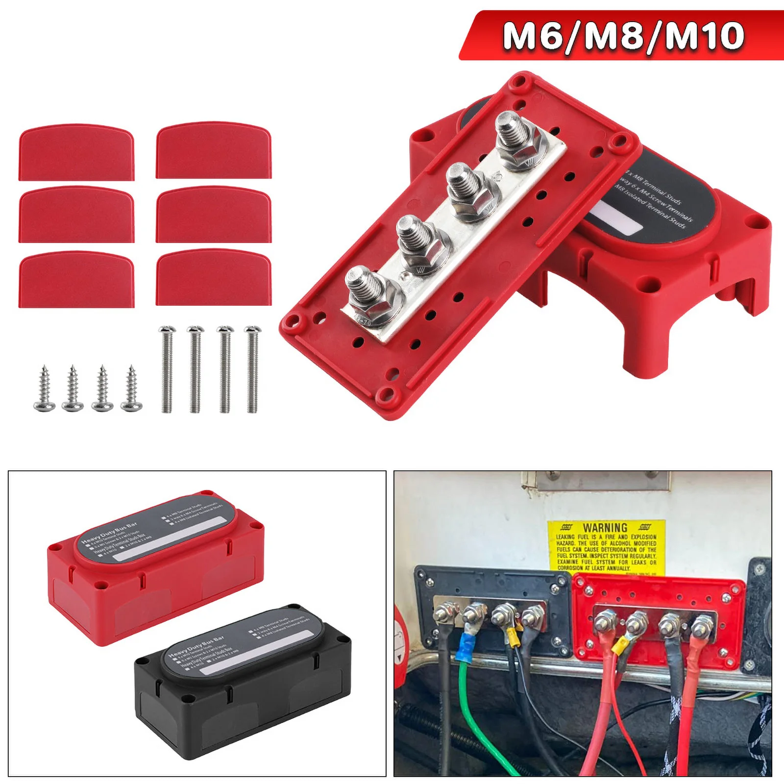 Universal 12/48V 300A Heavy Duty Power Distribution Block Module Design Marine Bus Bar for Truck for Car for Boat