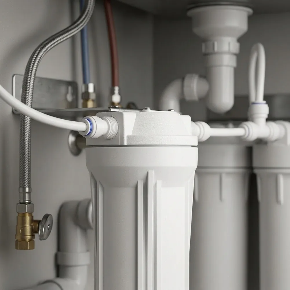 For 10 Inch For Reverse Osmosis Water Filter Housing for For 1/4 inch to 2.5 inch Port RO Systems with O Rings Wrench Fittings