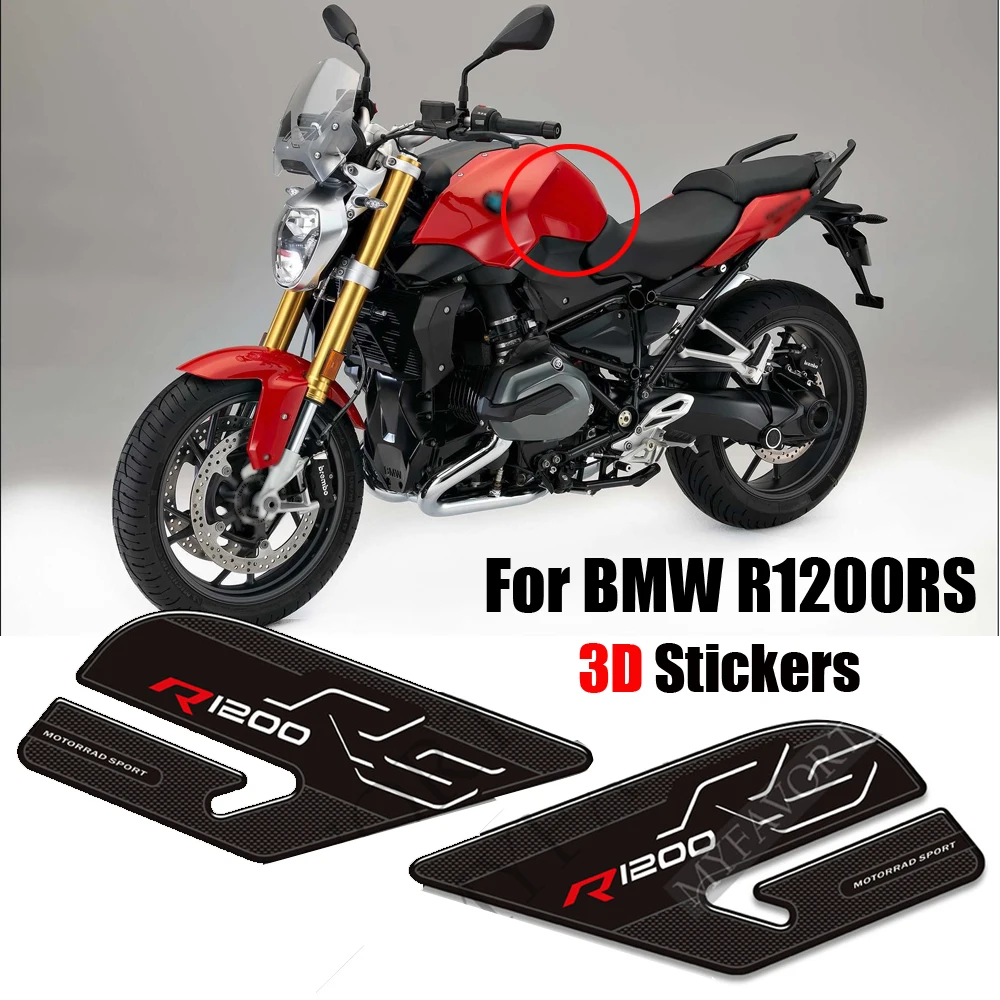 Motorcycle Tank Grips Pad Stickers Decals Gas Fuel Oil Kit Knee Fish Bone Protector For BMW R1200RS R 1200 RS R1200