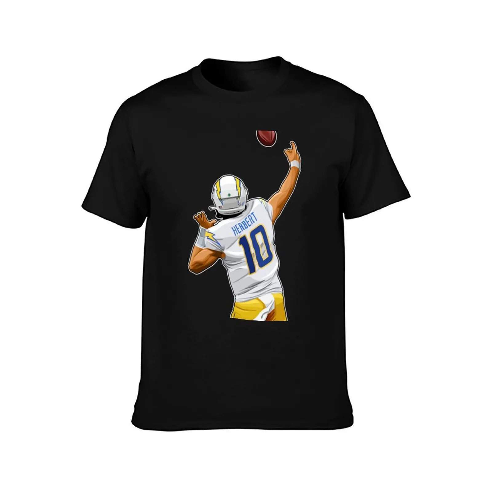 Justin Herbert 10 Throw Touchdown T-Shirt Active Wear Sports for Men T-Shirt