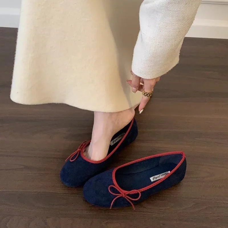 Bow Ballet Shoes Women's 2025 New Soft Slip-on Lazy Grandma Shoes image 2