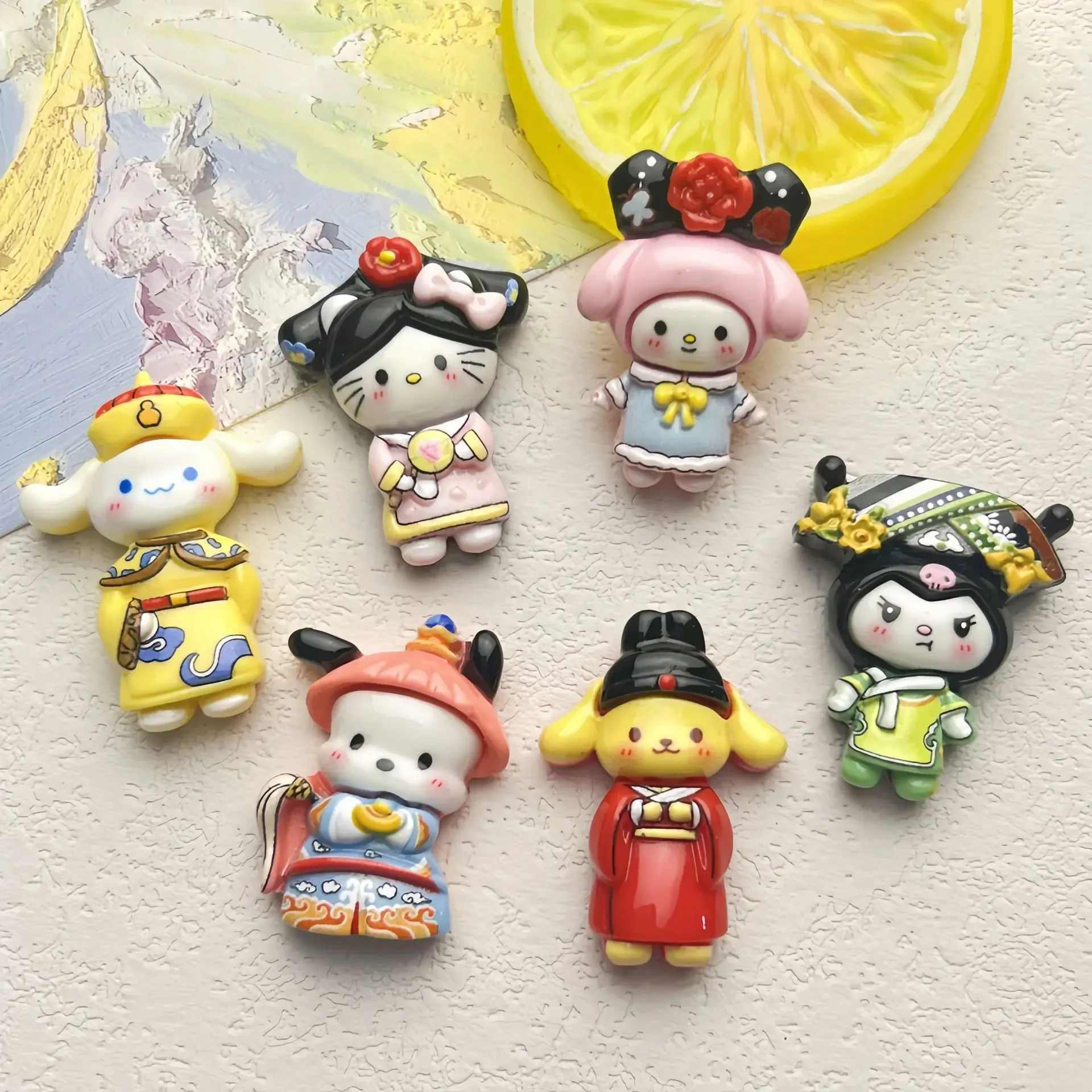 

5 шт., милые серии Sanrio, мультяшная смола с плоской задней частью, сделай сам, Kawaii, аксессуары из смолы, материалы для рукоделия, украшение для скрапбукинга