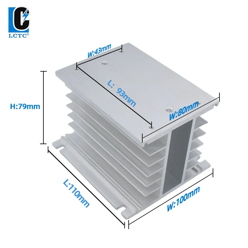 LCTC SSR Radiator Heat Sink Aluminum Cooling Radiator for Solid State Relay Three Phase 10A 25A Non-contact H-110