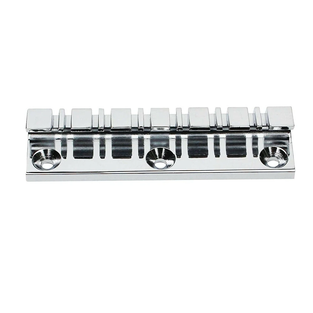 12 String/6 String Metal Guitar Bridge Fixed Hardtail Saddle Bridge Top Load Guitar Tailpiece Chrome